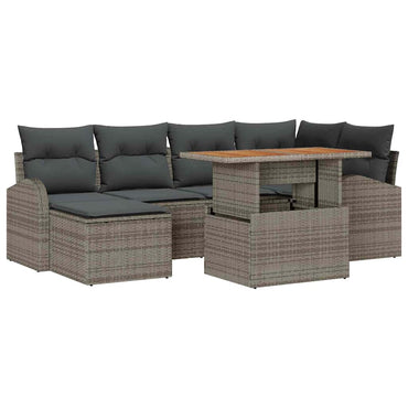 vidaXL Salon de jardin avec coussins 7 pcs Gris
