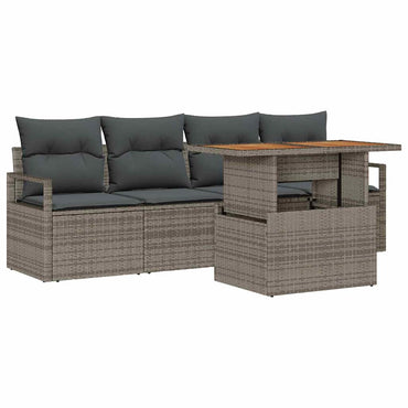 vidaXL Ensemble de canapés de jardin avec coussins 5 pcs Gris