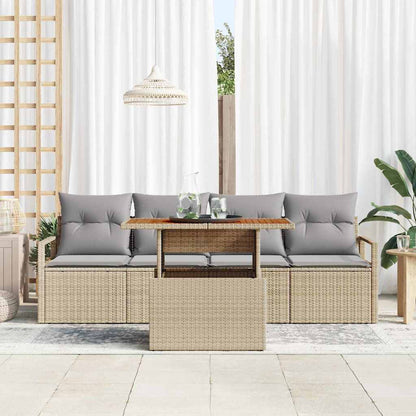 vidaXL Ensemble de canapés de jardin avec coussins 5 pcs Beige et Gris clair