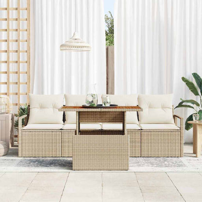 vidaXL Ensemble de canapés de jardin avec coussins 5 pcs Beige et crème