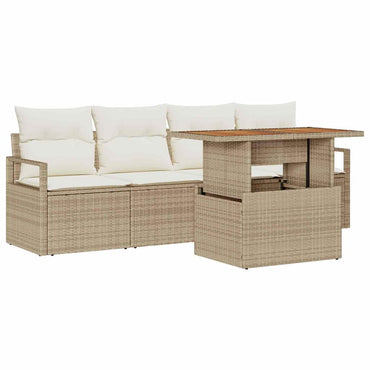vidaXL Ensemble de canapés de jardin avec coussins 5 pcs Beige et crème
