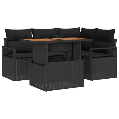 vidaXL Garten Essgruppe mit Kissen 5 pcs Schwarz und Braun