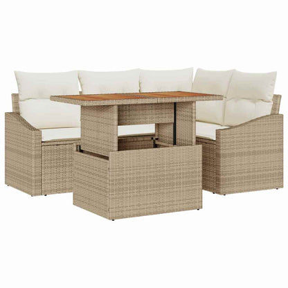 Garten Essgruppe mit Kissen 5 pcs Beige und Creme