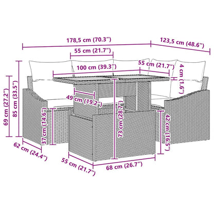 Garten Essgruppe mit Kissen 5 pcs Beige und Creme