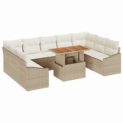 Garten Essgruppe mit Kissen 10 pcs Beige und Creme