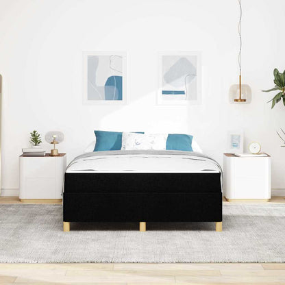 Bettrahmen mit Matratze Schwarz 140 x 190 cm Stoff