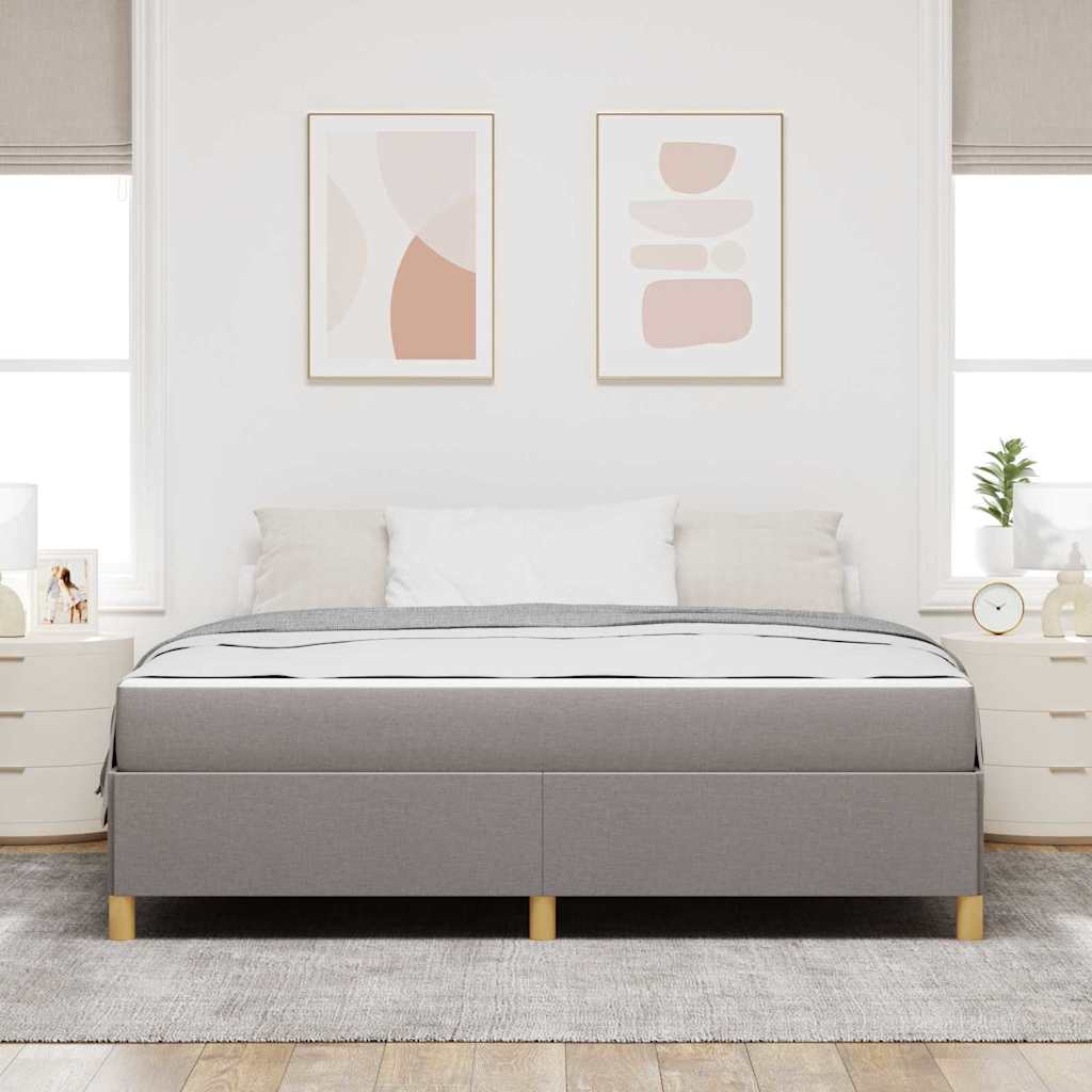 Bettrahmen mit Matratze Taupe 180 x 200 cm Stoff