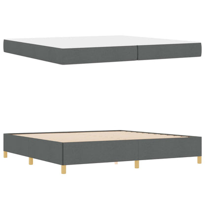 Bettrahmen mit Matratze Dunkelgrau 200 x 200 cm Stoff