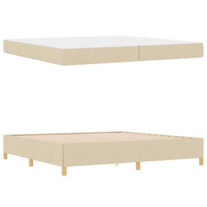 Bettrahmen mit Matratze Creme 200 x 200 cm Stoff