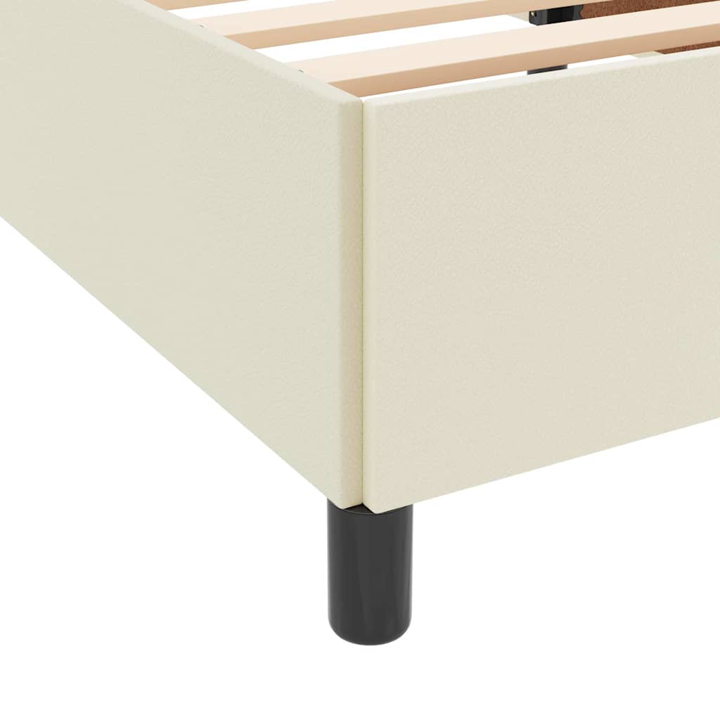 vidaXL Bettrahmen mit Matratze Creme 140 x 190 cm Stoff