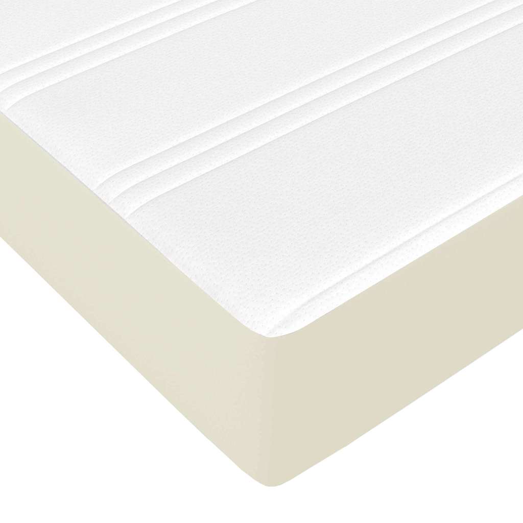 vidaXL Bettrahmen mit Matratze Creme 140 x 190 cm Stoff