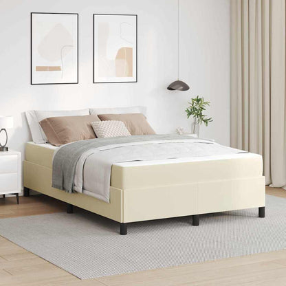 vidaXL Bettrahmen mit Matratze Creme 140 x 190 cm Stoff