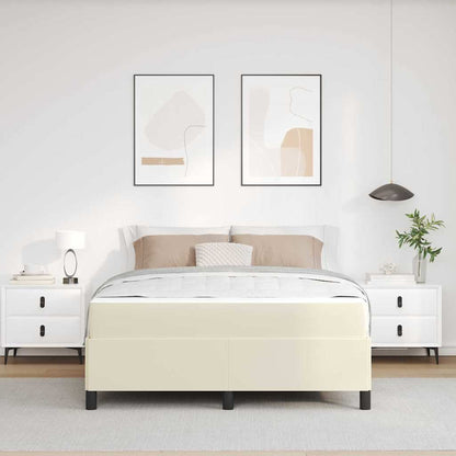 vidaXL Bettrahmen mit Matratze Creme 140 x 190 cm Stoff