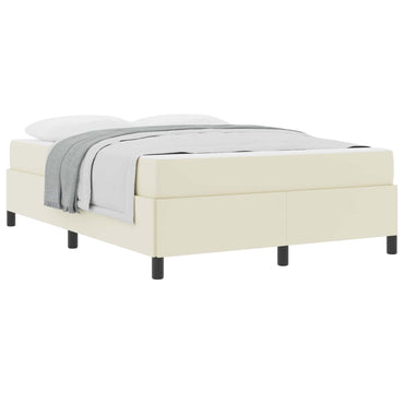 vidaXL Bettrahmen mit Matratze Creme 140 x 190 cm Stoff