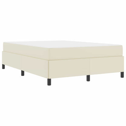 vidaXL Bettrahmen mit Matratze Creme 140 x 190 cm Stoff