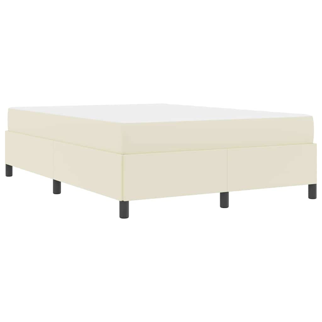 vidaXL Bettrahmen mit Matratze Creme 140 x 190 cm Stoff