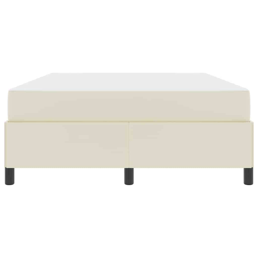 vidaXL Bettrahmen mit Matratze Creme 140 x 190 cm Stoff