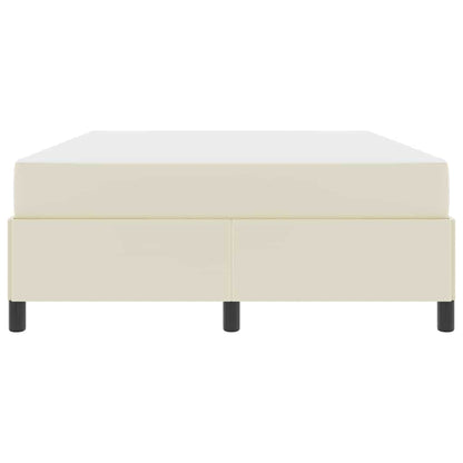 vidaXL Bettrahmen mit Matratze Creme 140 x 190 cm Stoff