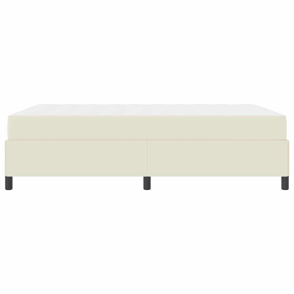 vidaXL Bettrahmen mit Matratze Creme 140 x 190 cm Stoff