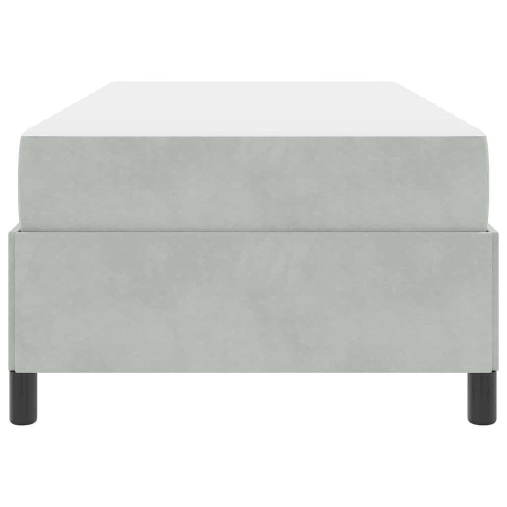 Bettrahmen mit Matratze Hellgrau 90 x 190 cm Stoff