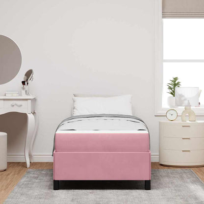 Bettrahmen mit Matratze Rosa 100 x 200 cm Stoff