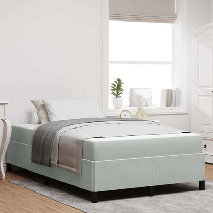 Bettrahmen mit Matratze Hellgrau 120 x 190 cm Stoff