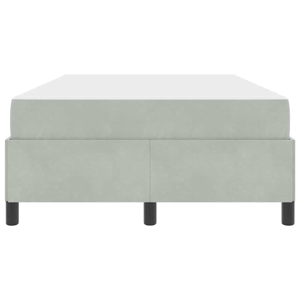 Bettrahmen mit Matratze Hellgrau 120 x 190 cm Stoff