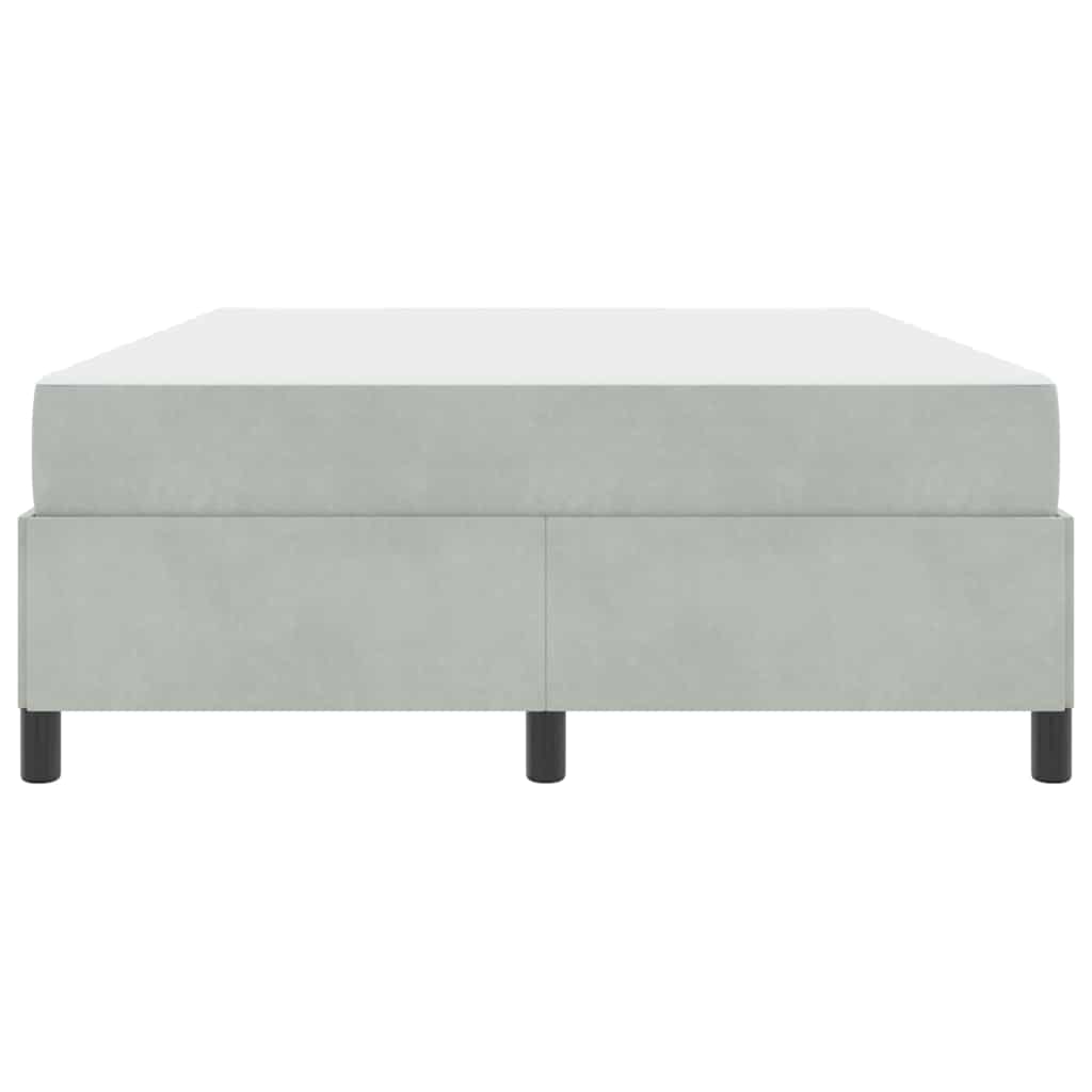 Bettrahmen mit Matratze Hellgrau 140 x 190 cm Stoff