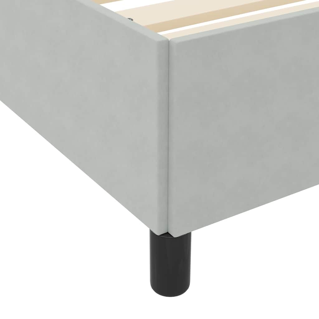 vidaXL Bettrahmen mit Matratze Hellgrau 160 x 200 cm Stoff