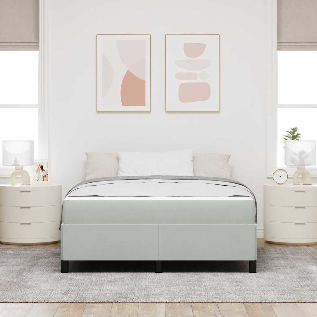 vidaXL Bettrahmen mit Matratze Hellgrau 160 x 200 cm Stoff