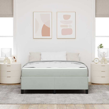 vidaXL Bettrahmen mit Matratze Hellgrau 160 x 200 cm Stoff