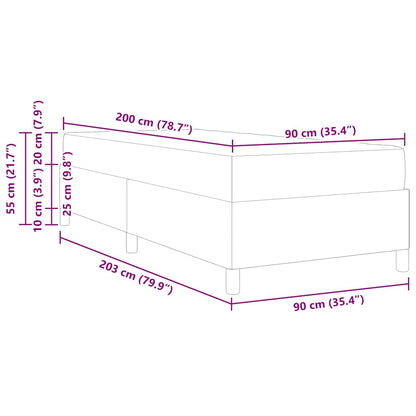 vidaXL Bettrahmen mit Matratze Hellgrün-Grau 90 x 200 cm Stoff