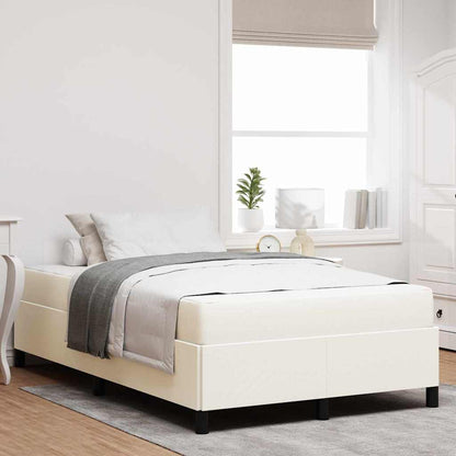 vidaXL Bettrahmen mit Matratze Creme 120 x 190 cm Stoff