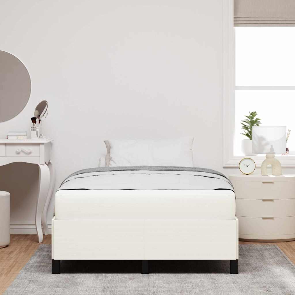 vidaXL Bettrahmen mit Matratze Creme 120 x 190 cm Stoff