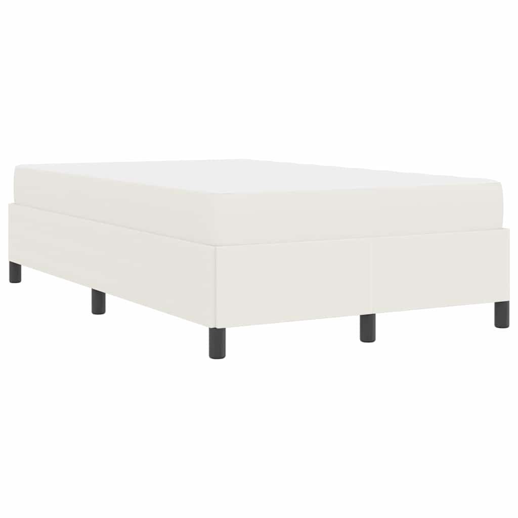 vidaXL Bettrahmen mit Matratze Creme 120 x 190 cm Stoff