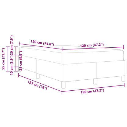 vidaXL Bettrahmen mit Matratze Creme 120 x 190 cm Stoff