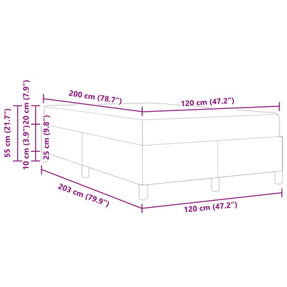 Bettrahmen mit Matratze Creme 120 x 200 cm Stoff