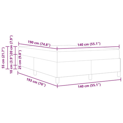 Bettrahmen mit Matratze Creme 140 x 190 cm Stoff