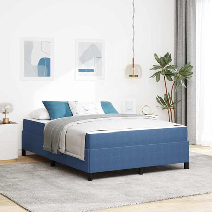 vidaXL Bettrahmen mit Matratze Blau 160 x 200 cm Stoff