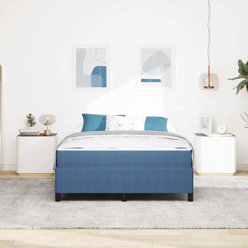 vidaXL Bettrahmen mit Matratze Blau 160 x 200 cm Stoff