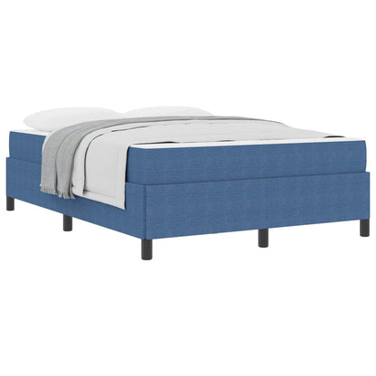 vidaXL Bettrahmen mit Matratze Blau 160 x 200 cm Stoff