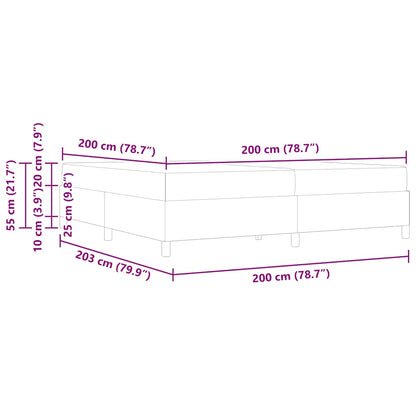 Bettrahmen mit Matratze Hellgrün-Grau 200 x 200 cm Stoff
