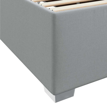 Bettrahmen mit Matratze Hellgrau 90 x 200 cm Stoff