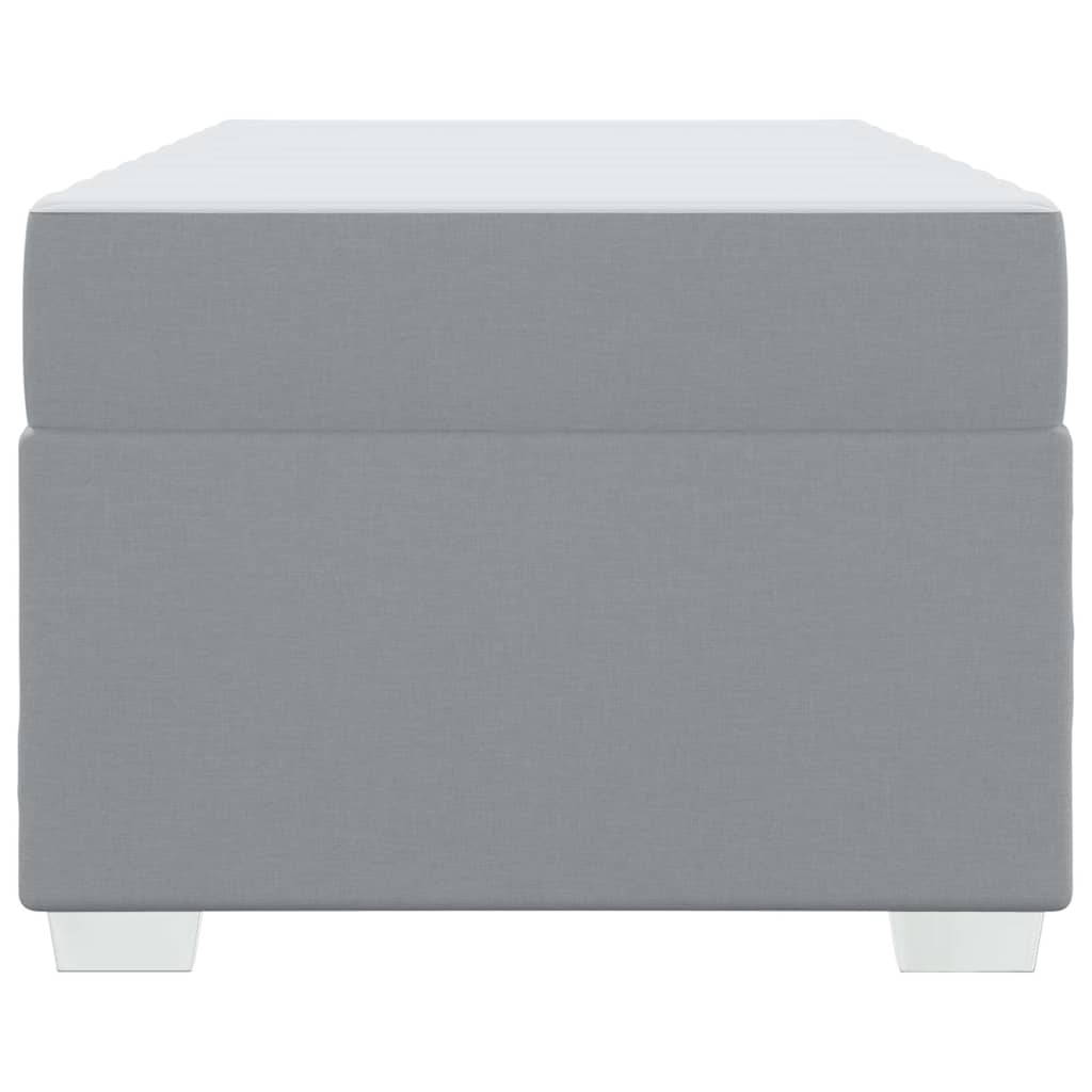 Bettrahmen mit Matratze Hellgrau 90 x 200 cm Stoff