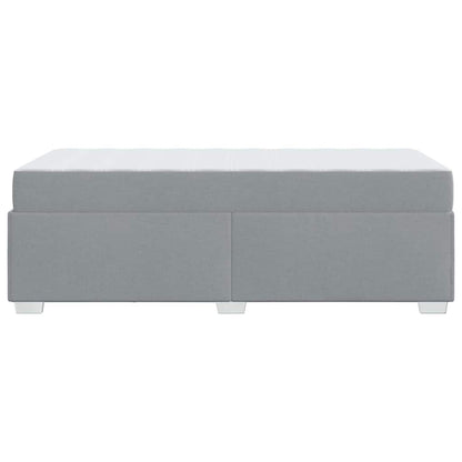 Bettrahmen mit Matratze Hellgrau 90 x 200 cm Stoff