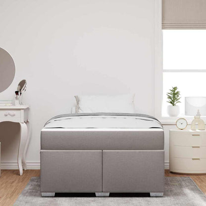 Bettrahmen mit Matratze Taupe 120 x 190 cm Stoff