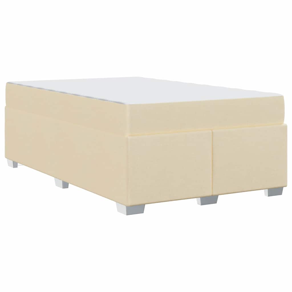 Bettrahmen mit Matratze Creme 120 x 200 cm Stoff