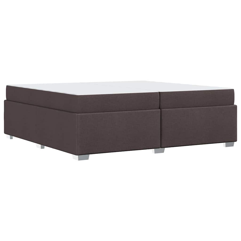 Bettrahmen mit Matratze Dunkelbraun 200 x 200 cm Stoff