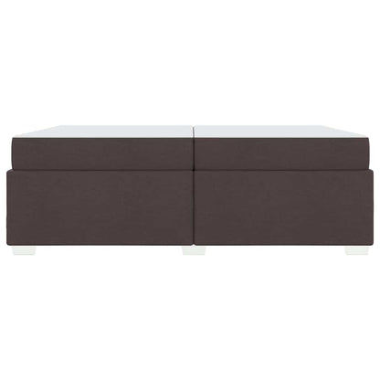 Bettrahmen mit Matratze Dunkelbraun 200 x 200 cm Stoff