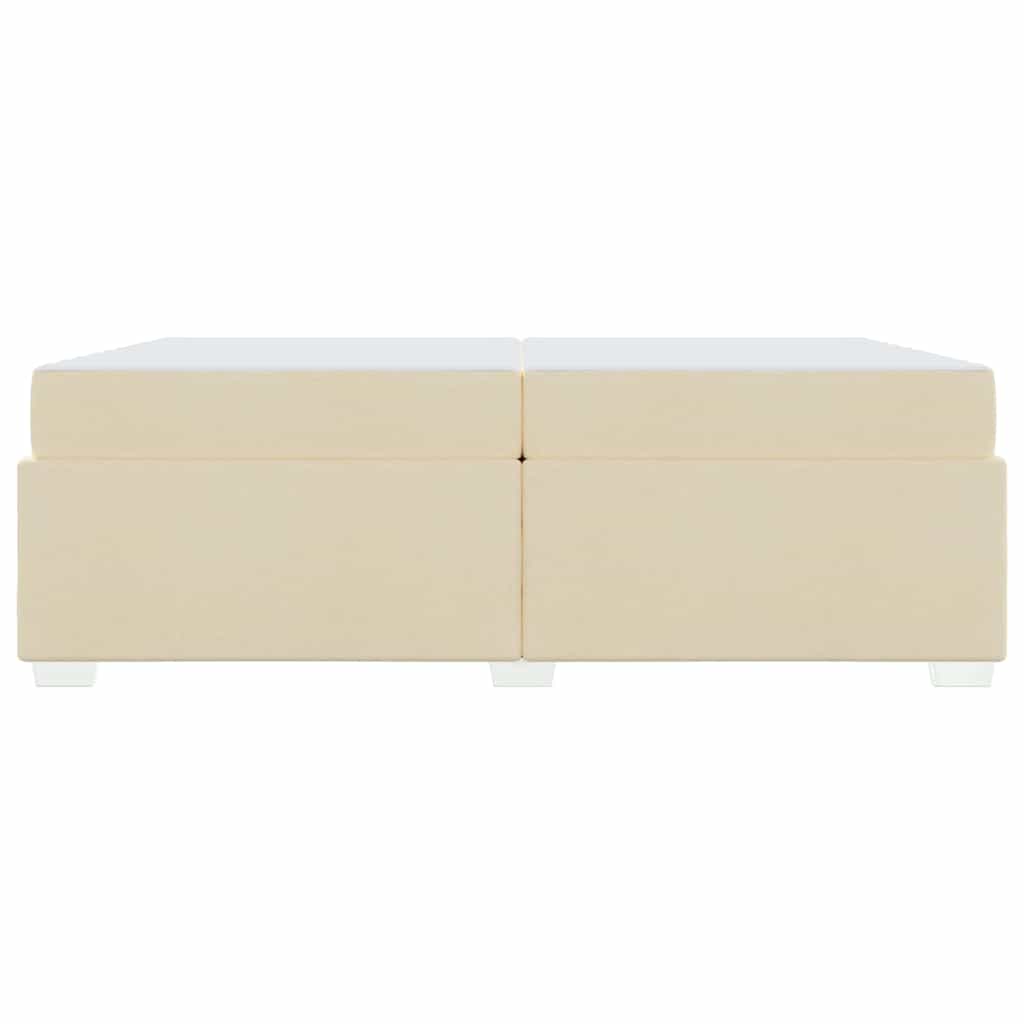 Bettrahmen mit Matratze Creme 200 x 200 cm Stoff